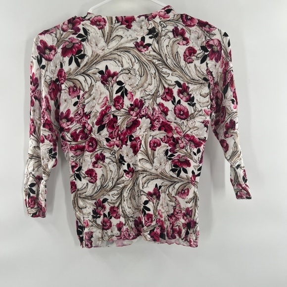 White House black market white red floral cardigan size XXS - Picture 2 of 6